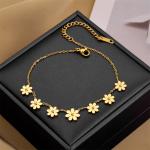 7 Flowers Charm Chain Choker Necklace