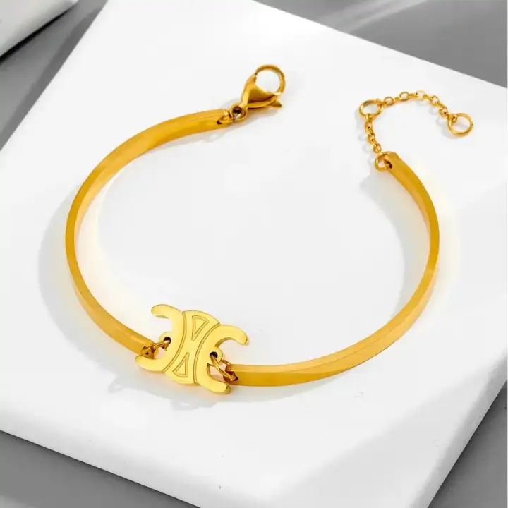 Elegant Butterfly Inspired Stainless Steel Gold Bracelet