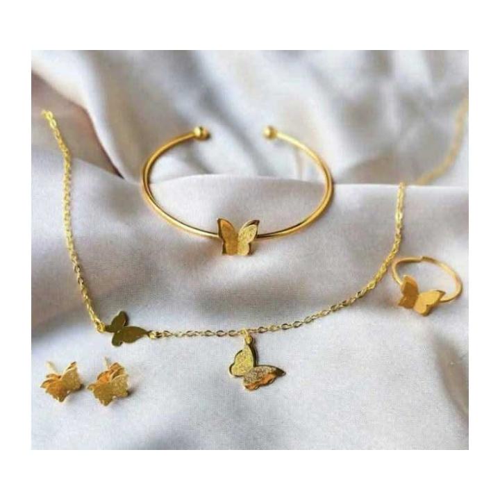 Luxury Butterfly Set – Necklace, Bracelet, Earrings & Ring