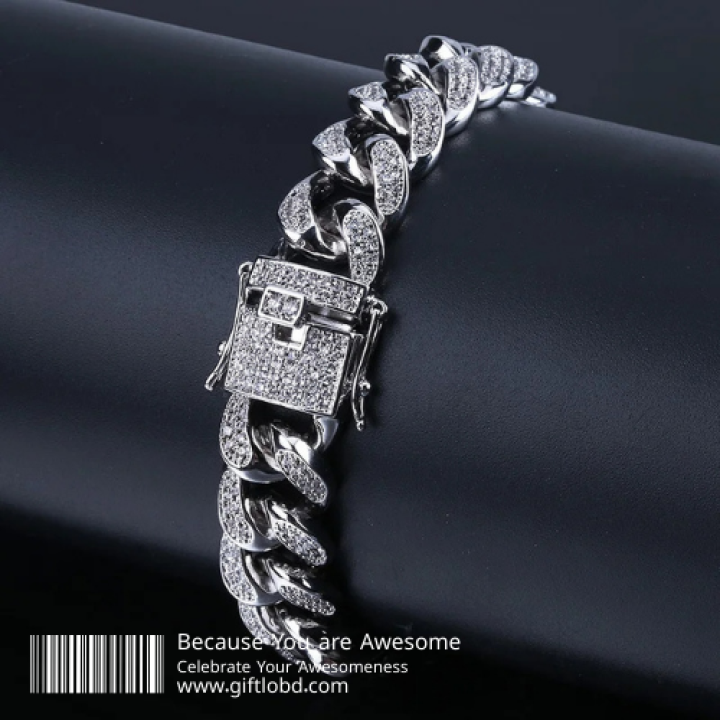 Diamond Cut Cuban Wristband – Silver Edition | Giftlo Exclusive