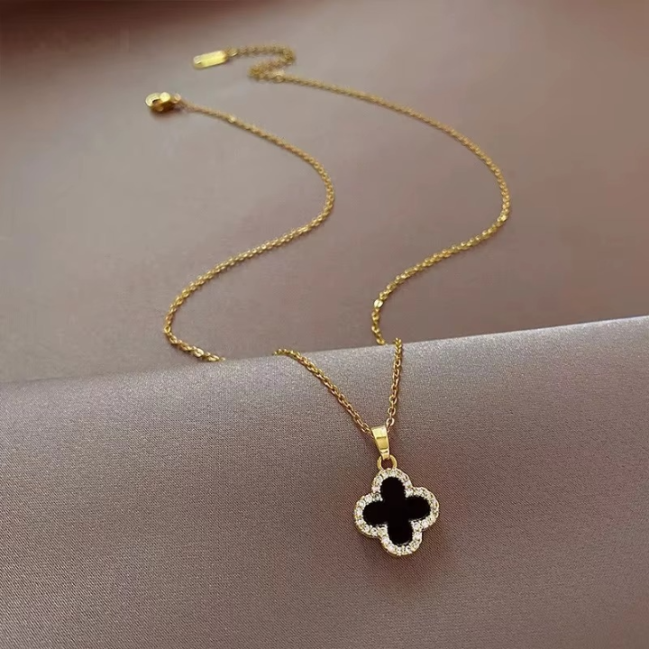 Four-Leaf Clover Sweater Necklace