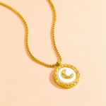18K Gold Moon Pendant Necklace