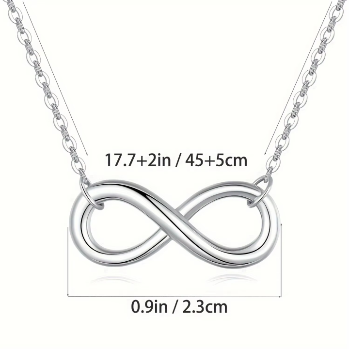 Infinity Love Pendant Necklace - Silver Colour