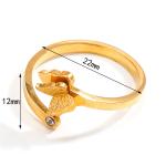 DLHP Elegant Cubic Zirconia Butterfly Ring – Adjustable Stainless Steel Open Ring for Women